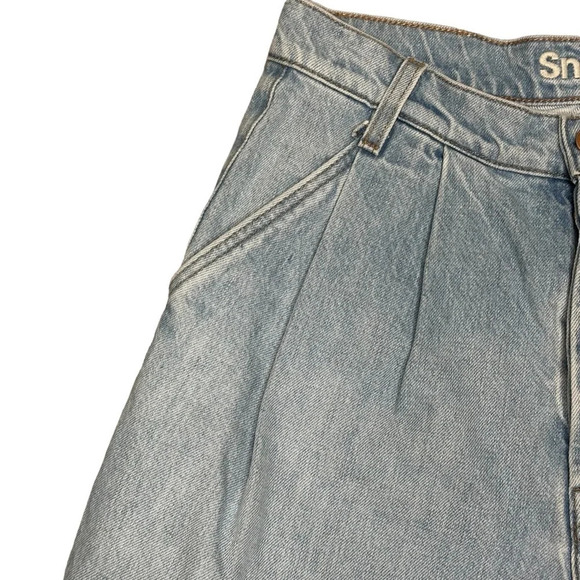 Mother Snacks Double Pleated Fun Dip Short Fray Denim Shorts. Sz: 25 - Picture 5 of 13